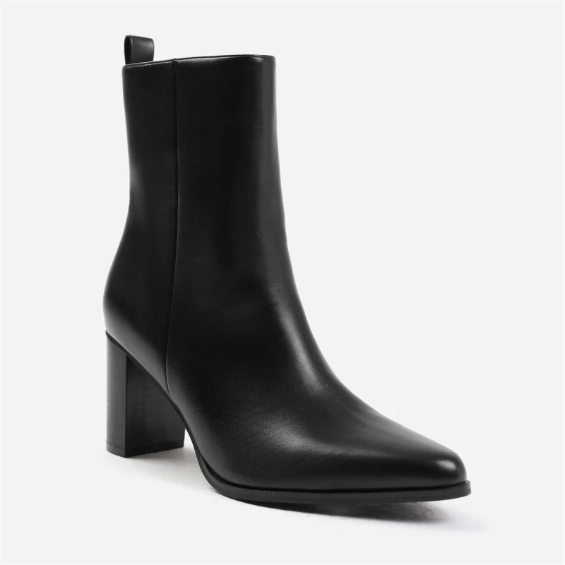 Image of Where's That From 'Artic' Block Heel Ankle Boot Black