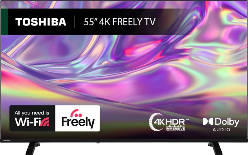 Image of Toshiba 55UV1563DB 55 Smart 4K HDR LED TV Dolby Vision & Freely Streaming 55UV1563DB Black