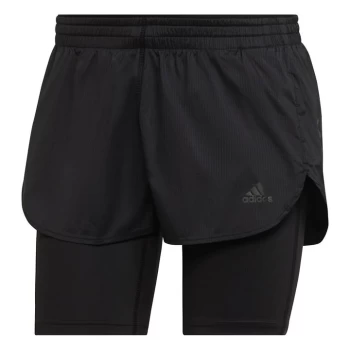 Image of adidas Run Fast Two-in-One Shorts Womens - Black