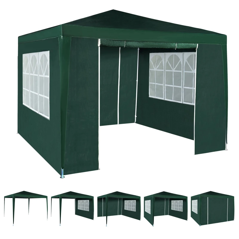 Image of MCC Direct 3x3m Event Gazebo with Removable Sides in Green Green Unisex