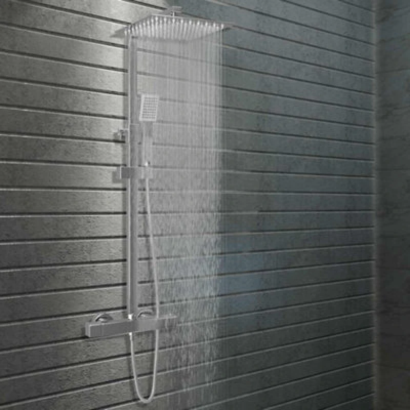Image of Vidaxl Dual Head Shower Set With Thermostat Stainless Steel