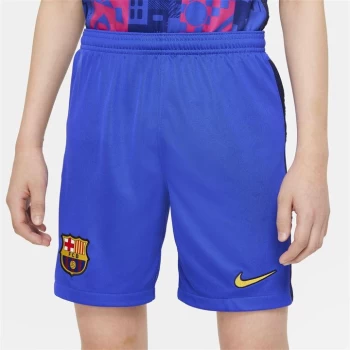 Image of Nike Barcelona Third Shorts 2021 2022 Junior - Blue/Yellow