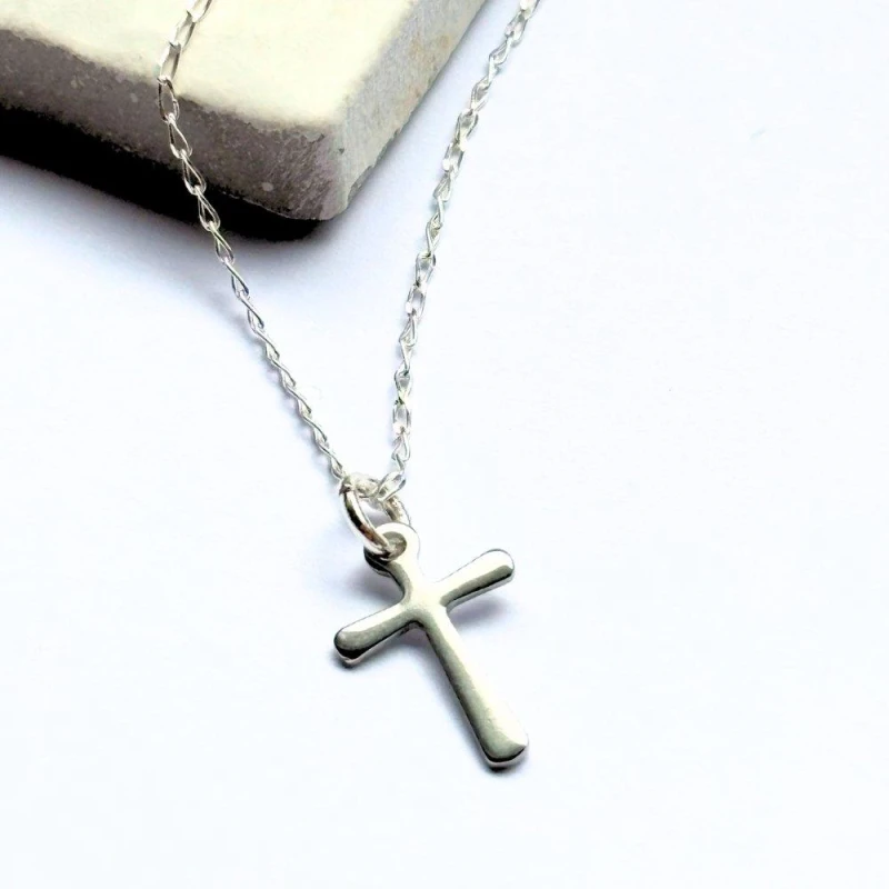 Image of Aye Do Gifts Silver Cross Charm Necklace 3858-NK-Cross Silver female 16 Gold