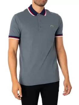 Image of Striped Collar Polo Shirt