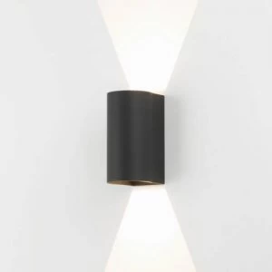 Image of LED 1 Light Outdoor Large Up Down Wall Light Textured Black IP65