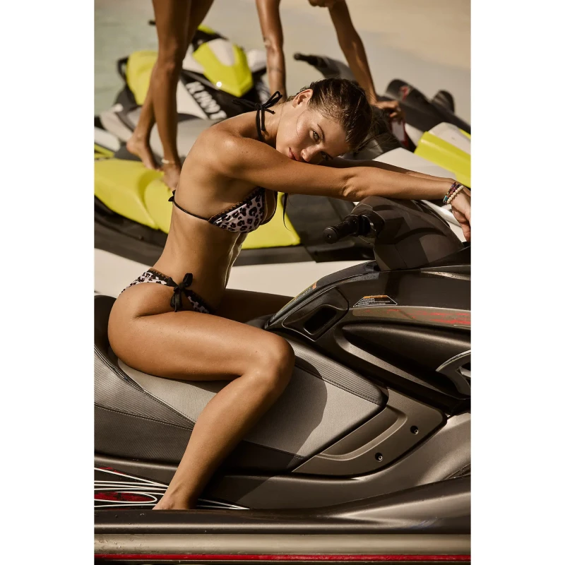 Image of banana moon Triangle Bikini Top, Bluco Makaba leopard print Women XS;S;M;L;XL