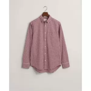 Image of Gant Reg Poplin Gingham Shirt Plumped Re - Red