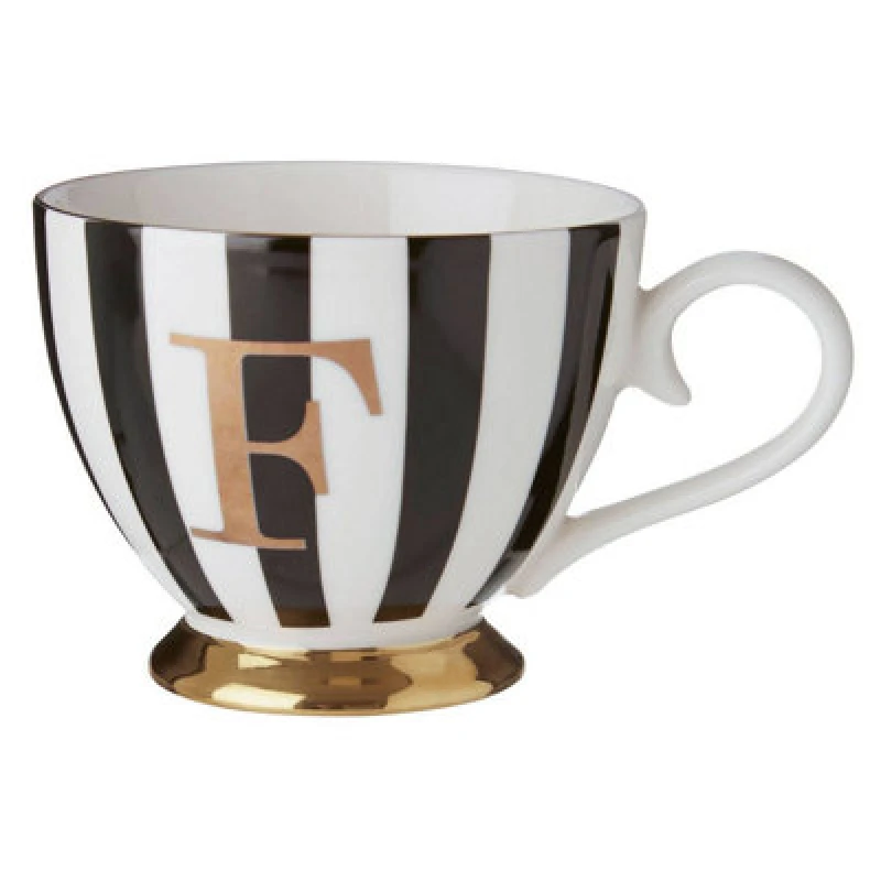 Image of Premier Housewares Mimo Duchess F Letter Monogram Mug Black unisex