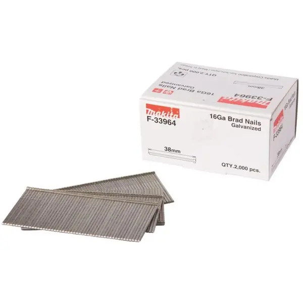 Image of Makita Straight 16 Gauge Finishing Brad Nails F-33964 Length: 38mm