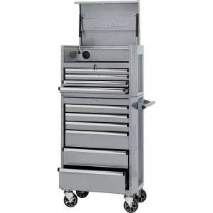 Image of Draper Expert 10 Drawer Roller Cabinet and Tool Chest Combination Metallic