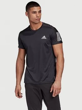 Image of Adidas Own The Run T-Shirt - Black, Size S, Men