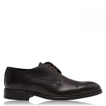 Image of Reiss Ros Brogue Derby Shoes - Brown