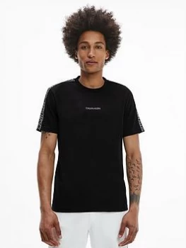 Image of Calvin Klein Essential Logo Tape T-Shirt - Black Size M Men
