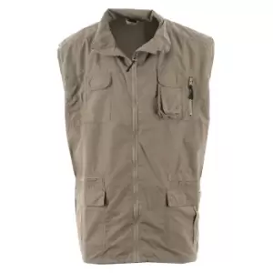 Image of Duke Mens Enzo Kingsize Multi Pocket Hunting Waistcoat (3XL) (Walnut)