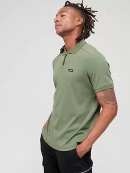 Image of Calvin Klein Interlock Polo Shirt - Green , Green Size M Men