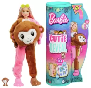 Image of Barbie Cutie Reveal Doll with Monkey Plush Costume - 30cm
