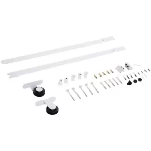 Image of 6FT Steel Sliding Barn Door Hardware Track Kit Rail Roller Track System - Homcom