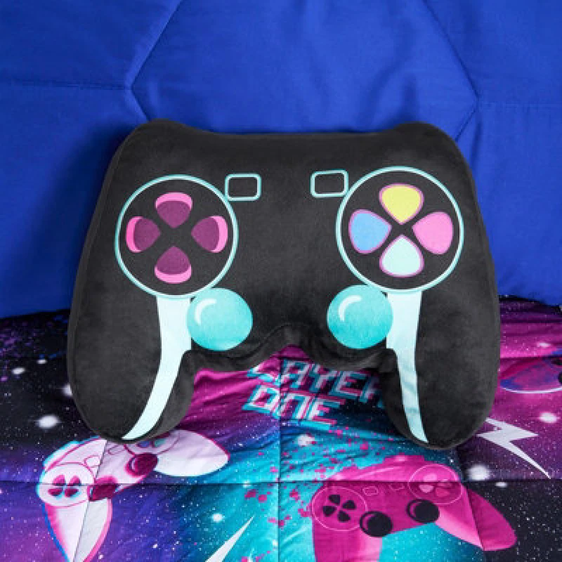 Image of OHS OHS Gaming Remote Cushion Filled Bedroom Scatter Chair Sofa Decorative Bed Pillow in Black One Size Unisex 5027434202249