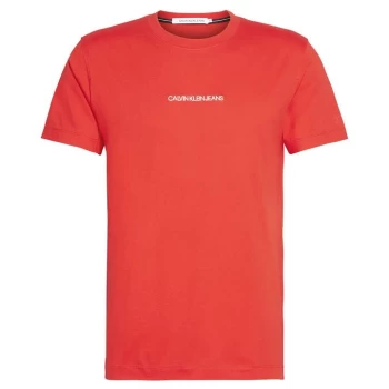 Image of Calvin Klein Jeans Institutional Chest Logo T Shirt - Fiery Red