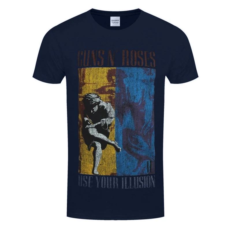 Image of Guns N' Roses Guns N Roses Men Use Your Illusion T-Shirt in Navy Size: large Navy L Male 5063300356142
