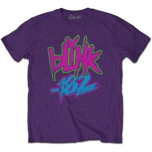 Image of Blink-182 - Neon Logo Unisex Medium T-Shirt - Purple