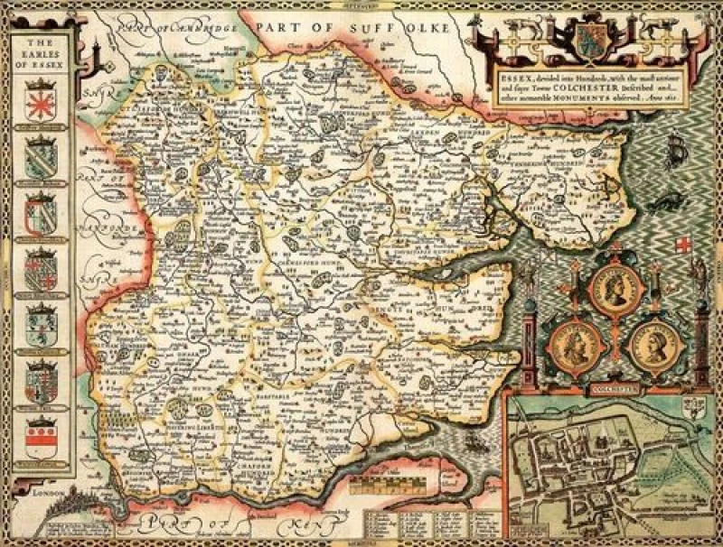 Image of John Speed Historial Map Essex Historical Map 1000 Piece Jigsaw Puzzle (1610)