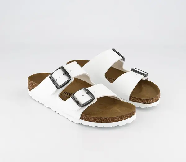 Image of Birkenstock Womens Arizona Two Strap Sandals White Birko, 3