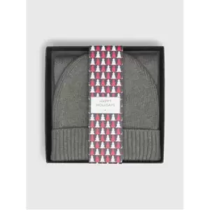 Image of Tommy Hilfiger Small Flag Scarf + Beanie Gp - Grey