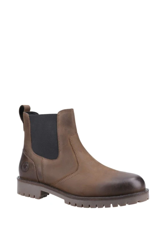 Image of Cotswold Mens 'Bodicote' Leather Chelsea Boot in Brown Size: 10 Brown Male 10