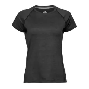 Image of Tee Jays Womens/Ladies Cool Dry Short Sleeve T-Shirt (2XL) (Black Melange)