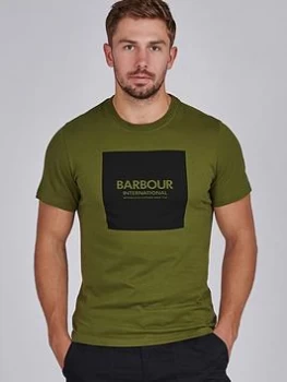 Image of Barbour International Block Logo T-Shirt - Vintage Green , Vintage Green, Size S, Men