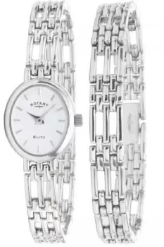 Image of Ladies Rotary Bracelet Set Silver Watch LB20061/BR/02