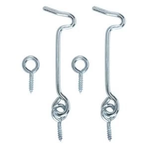 Image of BQ Zinc Effect Metal Hook Eye L75mm Pack of 2