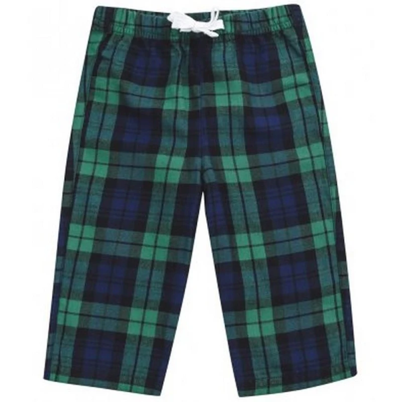 Image of Larkwood Tartan Lounge Pants in Green Size: 3-4 Years Green Unisex 3-4 Years