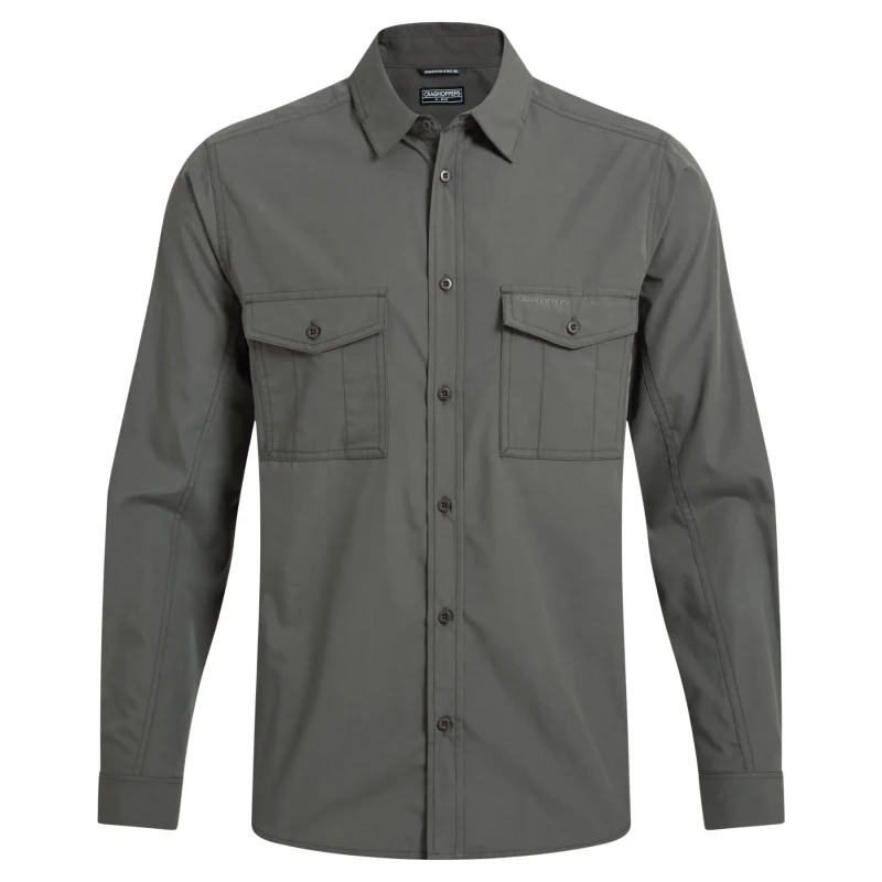 Image of Craghoppers Craghoppers Men Kiwi Long Sleeved Insect-Barrier Shirt in Khaki Size: Medium Khaki M Male 5063260132022