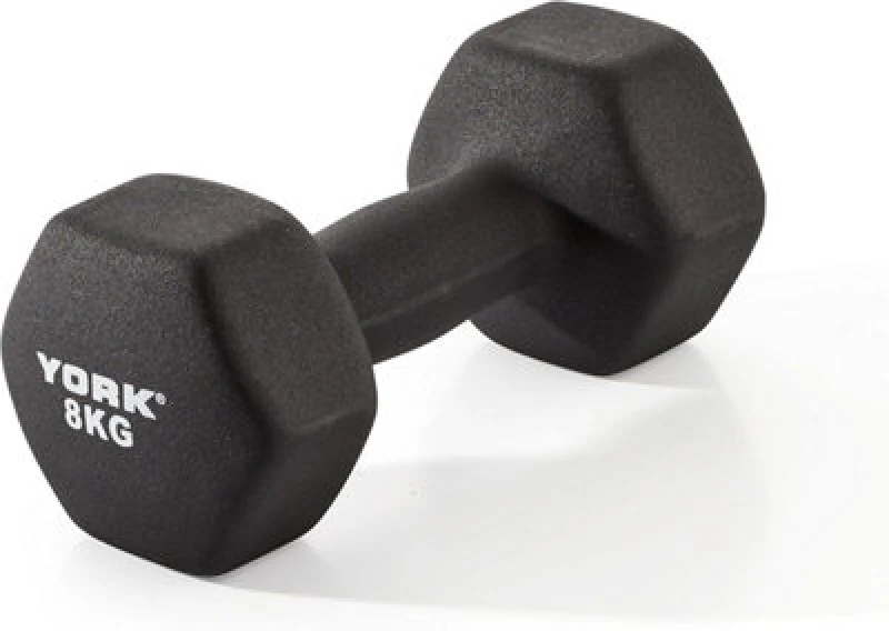 Image of York Fitness Single Neoprene Hex Coating Dumbbell, Black, 7 Kg