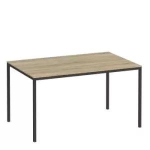 Image of Family Dining Table 140Cm Oak Effect Table Top With Black Legs