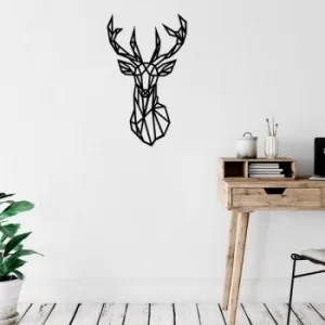 Image of Geyik Black Decorative Wooden Wall Accessory