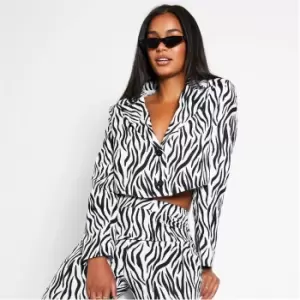 Image of I Saw It First Zebra Print Crop Blazer - Multi