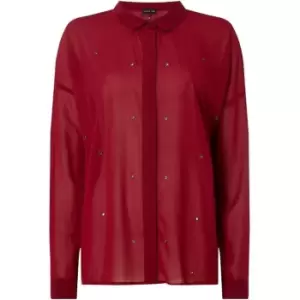 Image of Label Lab Eyelet Split Back Shirt - Red