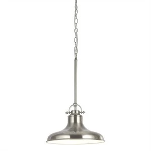 Image of 1 Light Pendant Satin Silver, White, E27