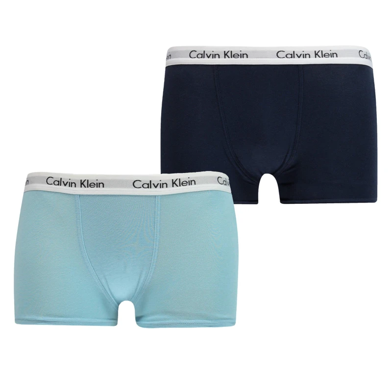 Image of Calvin Klein 2 Pack Boxer Shorts Navy/Aqua male 8-10Y