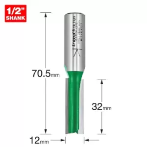 Image of Trend CRAFTPRO Two Flute Straight Router Cutter 12mm 32mm 1/2"