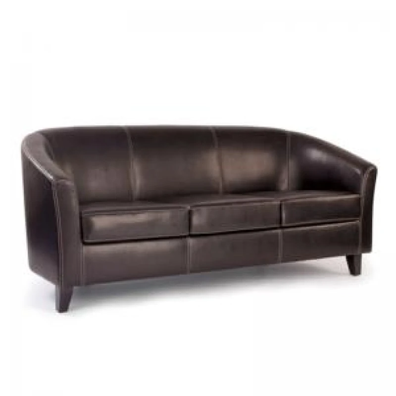 Image of Metro Leather Effect Three Seater Tub Sofa