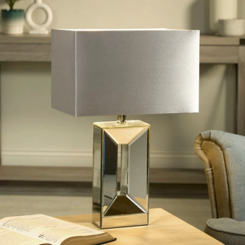 Image of Lighting Collection Chrome Mirrored Table Lamp Mirror unisex One Size