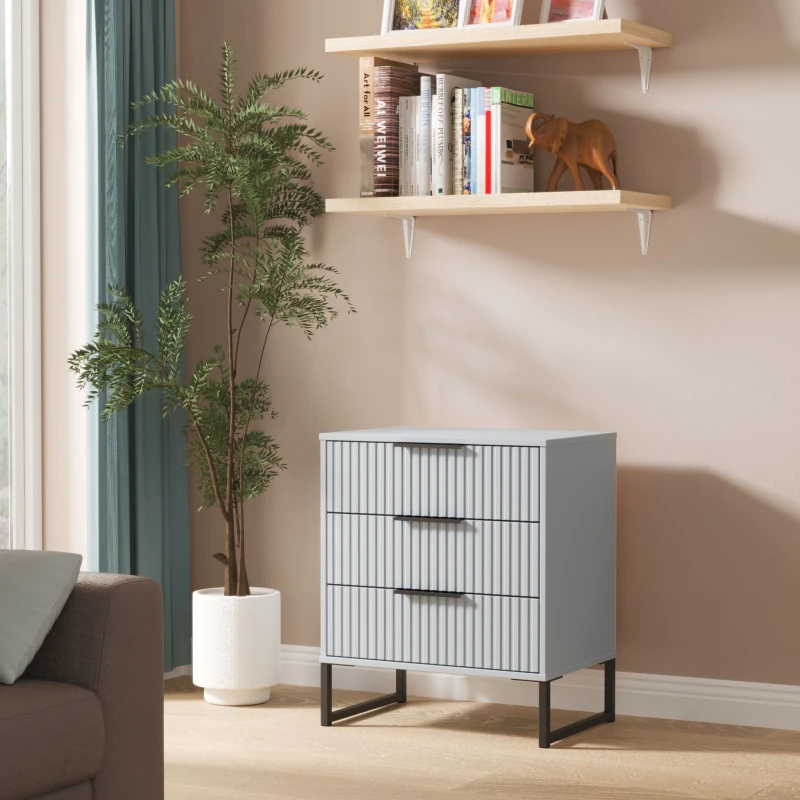 Image of Ready Assembled 2 U Menai 3 Drawer Chest (Ready Assembled) in Light Blue Light Blue Unisex
