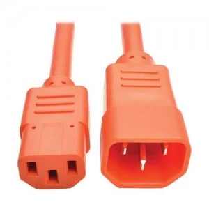 Image of Tripp Lite Pdu Power Cord C13 To C14 10a 250v 18 Awg 3ft Orange