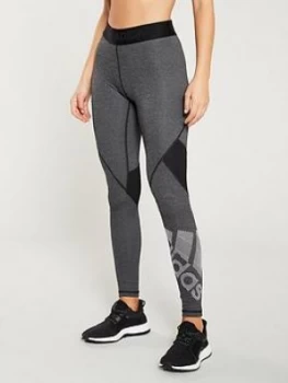 Image of adidas Alphaskin Tight - Black, Size 2Xs, Women