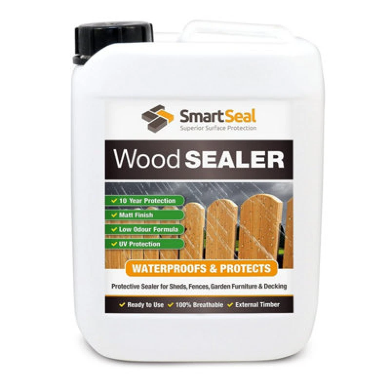 Image of Smartseal Wood Sealer, Clear Dry Finish, Outdoor & Indoor, 10Yr Protection, For Fences, Sheds And More, 5L, Clear 5.061E+1