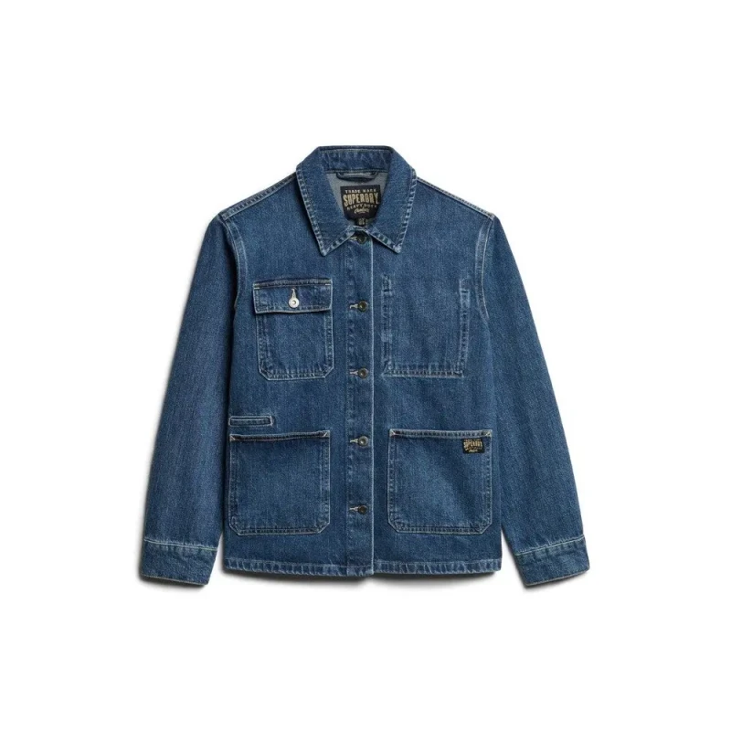 Image of Superdry Womens denim jacket Superdry Denim Chore Bleu Female M